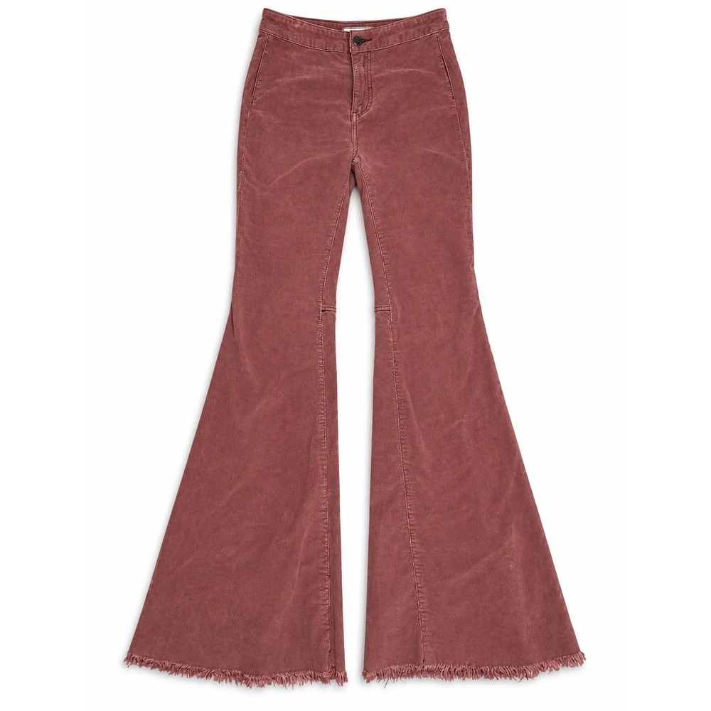 Free People Just Float On Flare Corduroy Pants Mauve Pink 27 Bell Bottoms Boho